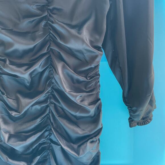 NWT DO + BE Black Long Sleeve Pullover Ruched Off The Shoulder Dress Size S - Picture 6 of 6